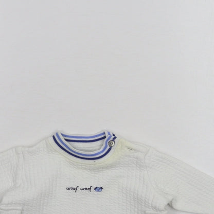 George Baby White   Pullover Jumper Size 0-3 Months