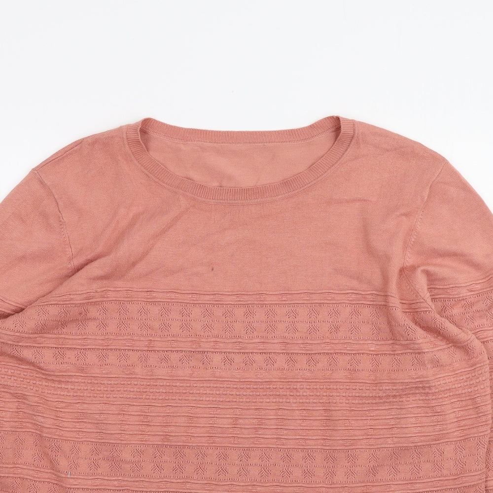 Womens UK Size XL Oasis Pink Basic T-Shirt