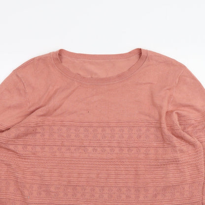 Womens UK Size XL Oasis Pink Basic T-Shirt