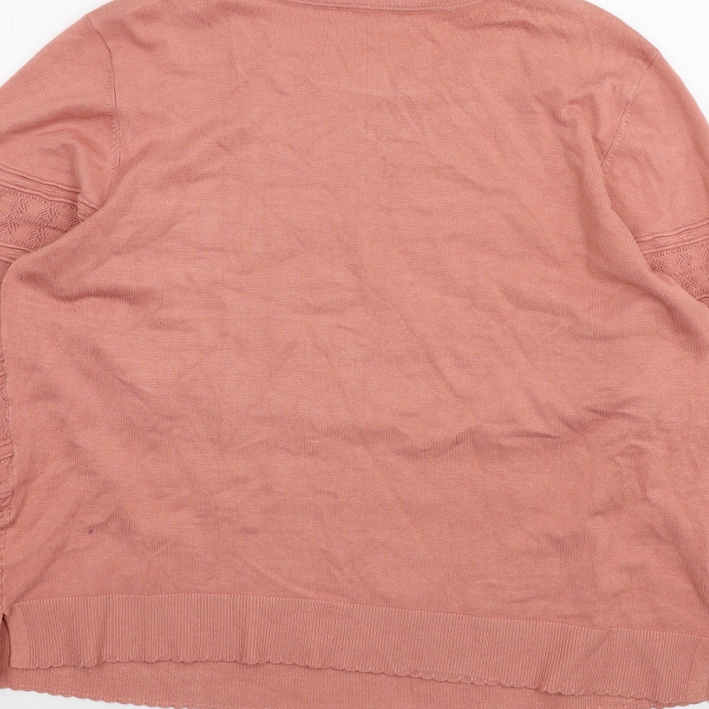 Womens UK Size XL Oasis Pink Basic T-Shirt