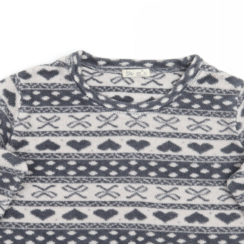 Primark Womens Grey Fair Isle  Pullover Jumper Size 12
