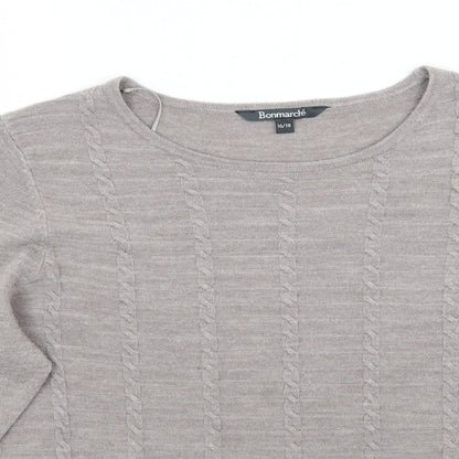 Bonnmarche Womens Grey   Pullover Jumper Size 16