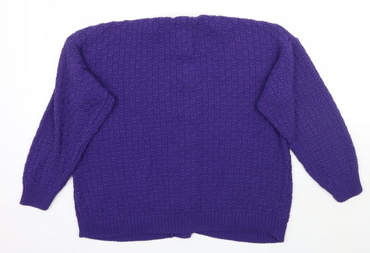 PINK Womens Purple   Cardigan Jumper Size M