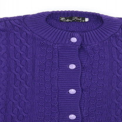 PINK Womens Purple   Cardigan Jumper Size M