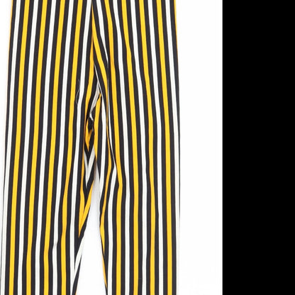 Debut Womens Yellow Striped  Capri Leggings