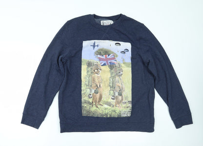 Red Herring Mens Blue   Pullover Jumper Size L