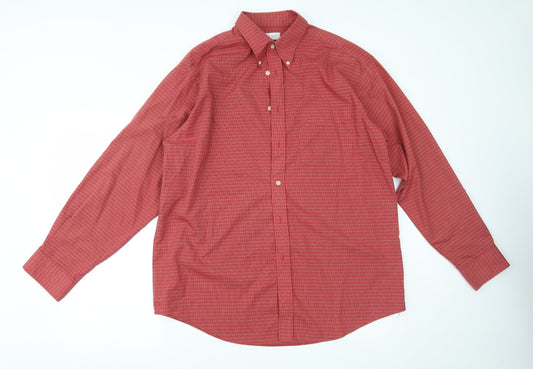 Mens UK Size L Items Red  Button-Up Long Sleeve Casual Shirt