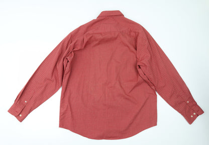 Mens UK Size L Items Red  Button-Up Long Sleeve Casual Shirt