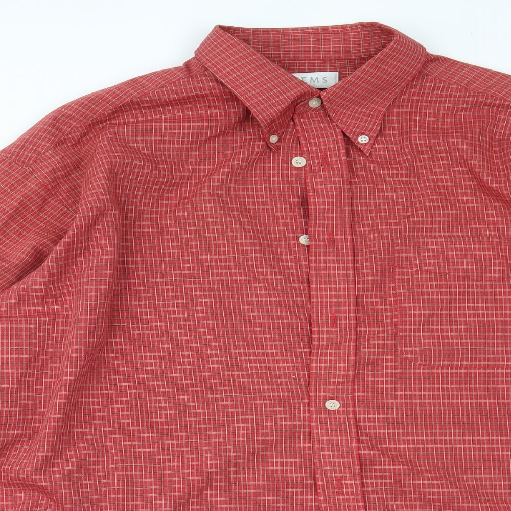 Mens UK Size L Items Red  Button-Up Long Sleeve Casual Shirt