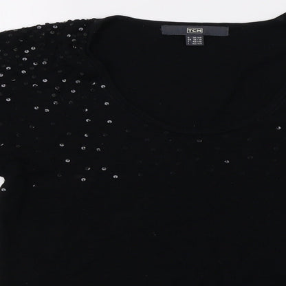 TCM Womens Black   Pullover Sweatshirt Size 14