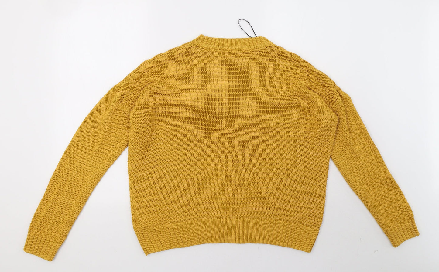 H&M Womens Yellow  Knit Pullover Sweatshirt Size M
