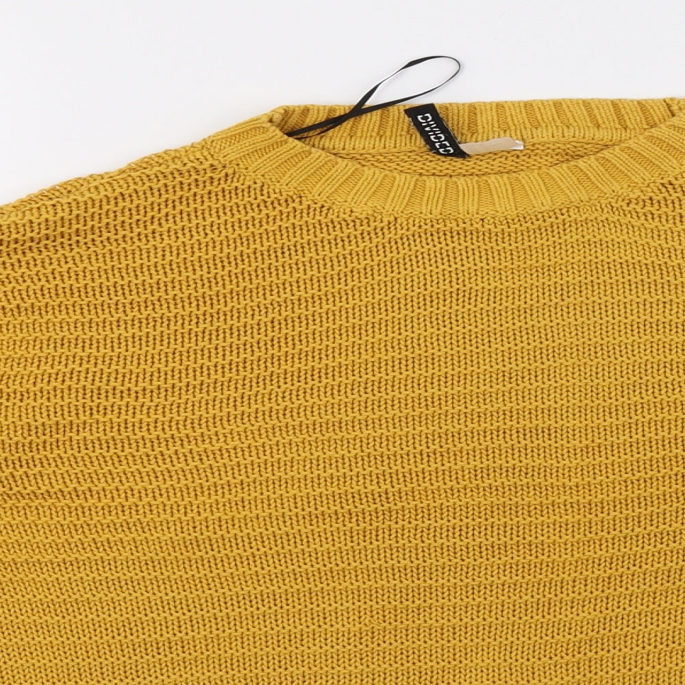 H&M Womens Yellow  Knit Pullover Sweatshirt Size M