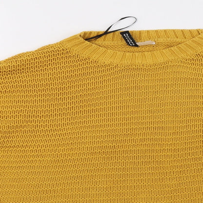 H&M Womens Yellow  Knit Pullover Sweatshirt Size M