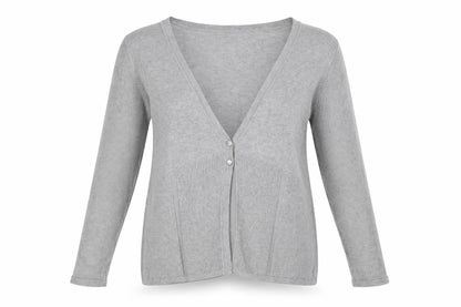 Cortefiel Womens Grey  Knit Cardigan Jumper Size L