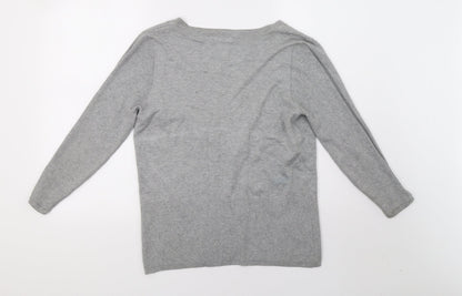 Cortefiel Womens Grey  Knit Cardigan Jumper Size L