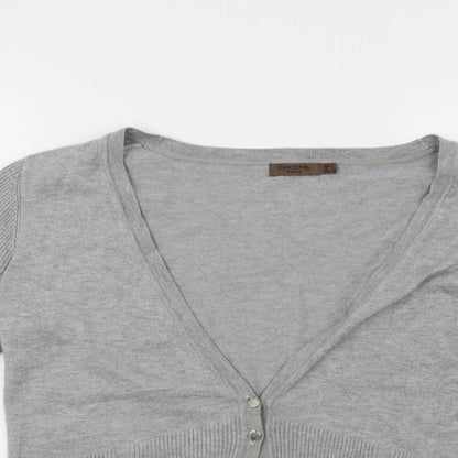 Cortefiel Womens Grey  Knit Cardigan Jumper Size L