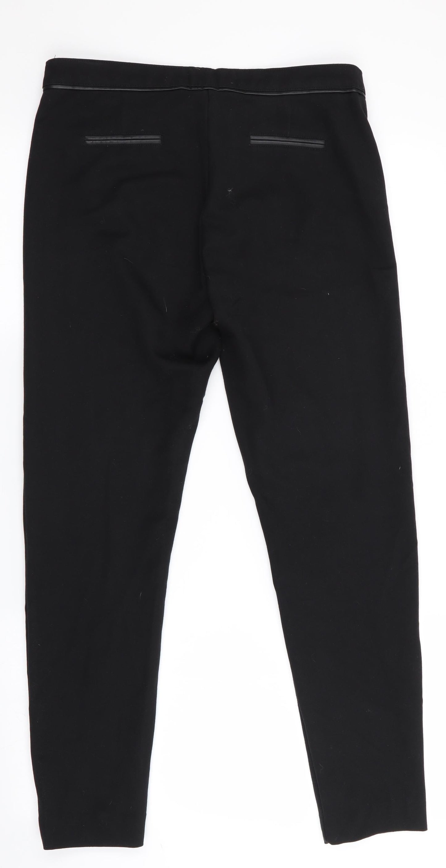 NAF NAF Womens Black   Trousers  Size 8 L28 in - Leather Trims