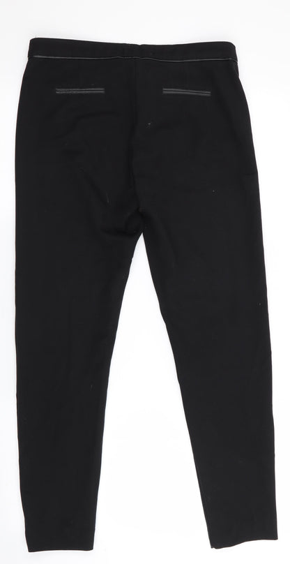 NAF NAF Womens Black   Trousers  Size 8 L28 in - Leather Trims