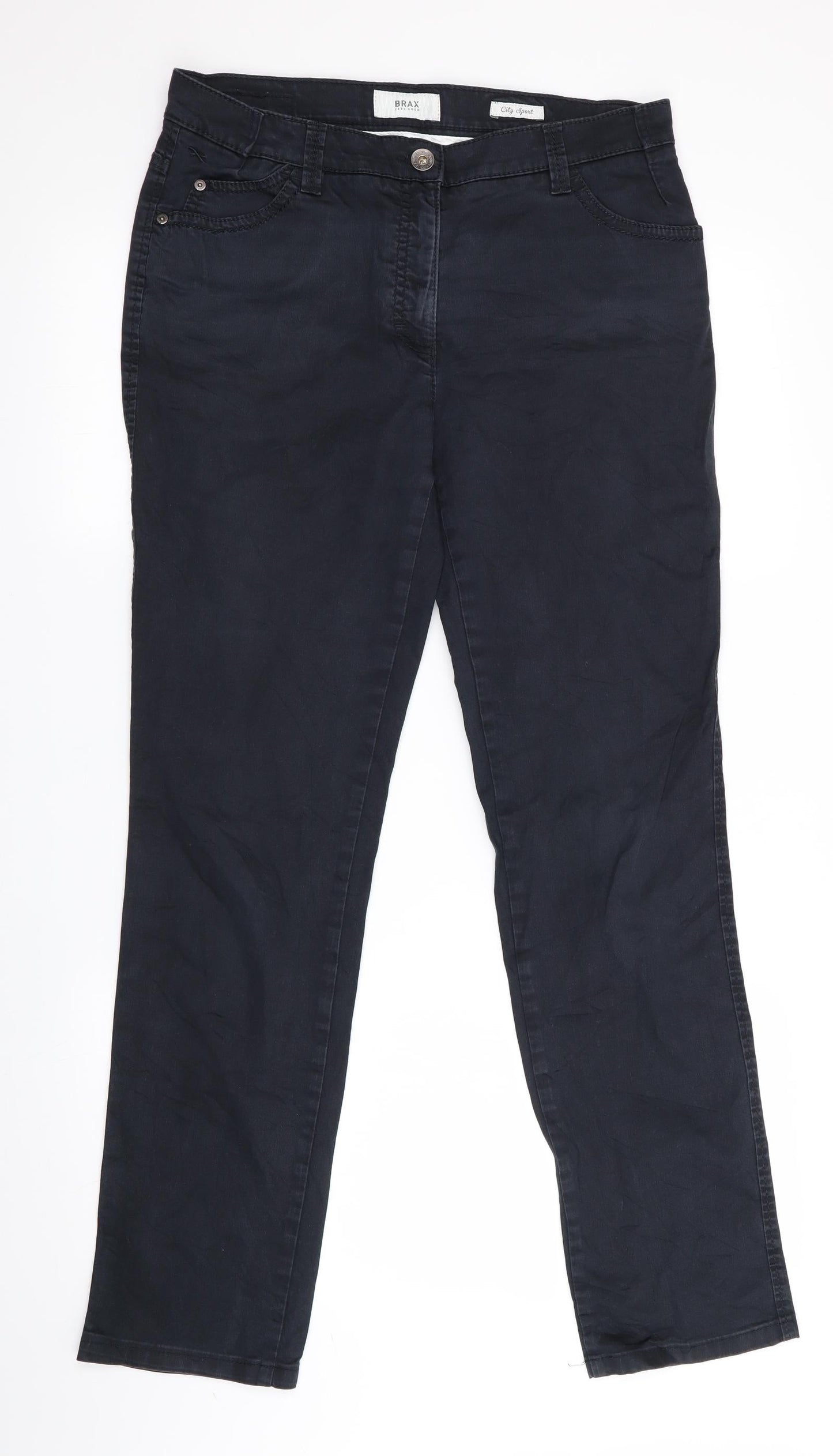 Mens UK Size 30 in City Sports Regular Fit Chino Blue Trousers