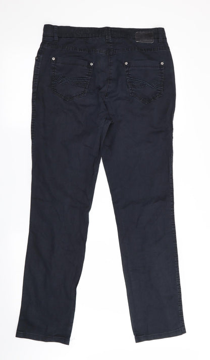 Mens UK Size 30 in City Sports Regular Fit Chino Blue Trousers