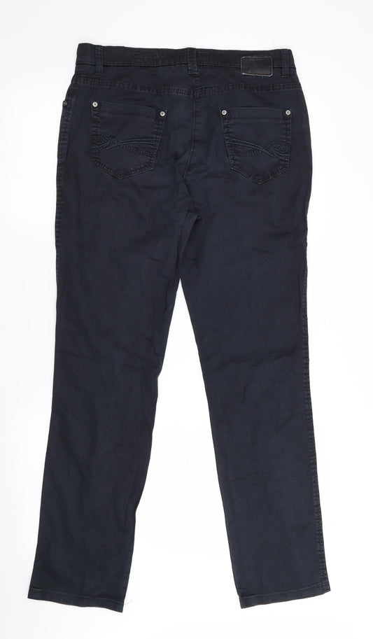 Mens UK Size 30 in City Sports Regular Fit Chino Blue Trousers