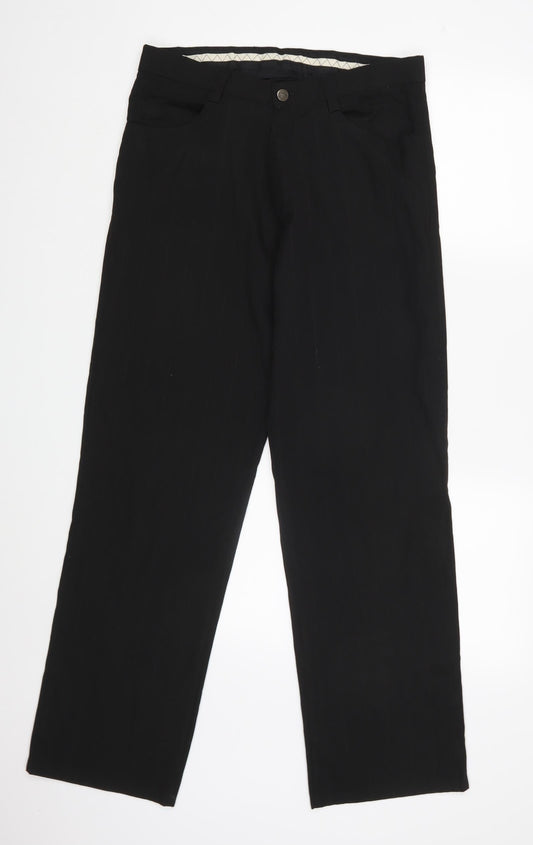 Creon Previs Womens Black Striped  Dress Pants Trousers Size 32 L31 in