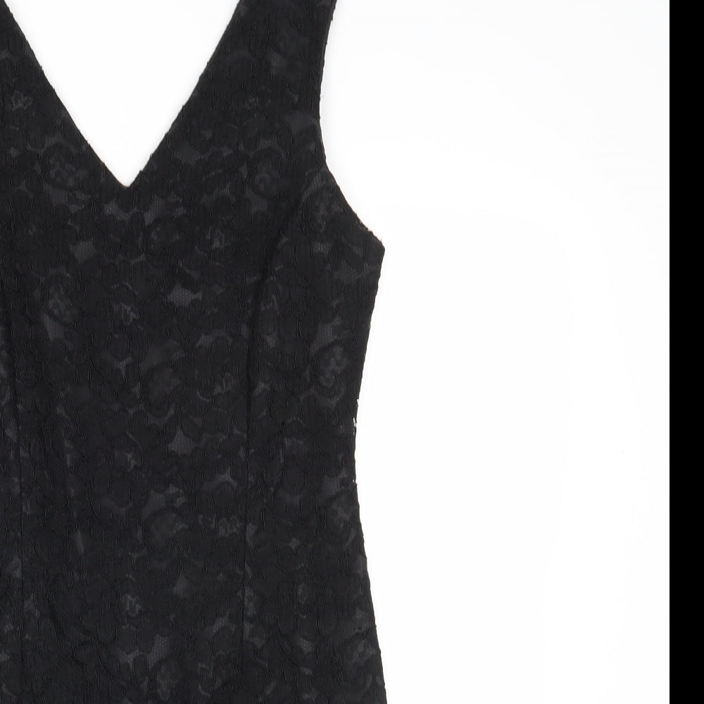 BHS Womens Black Floral  A-Line  Size 12