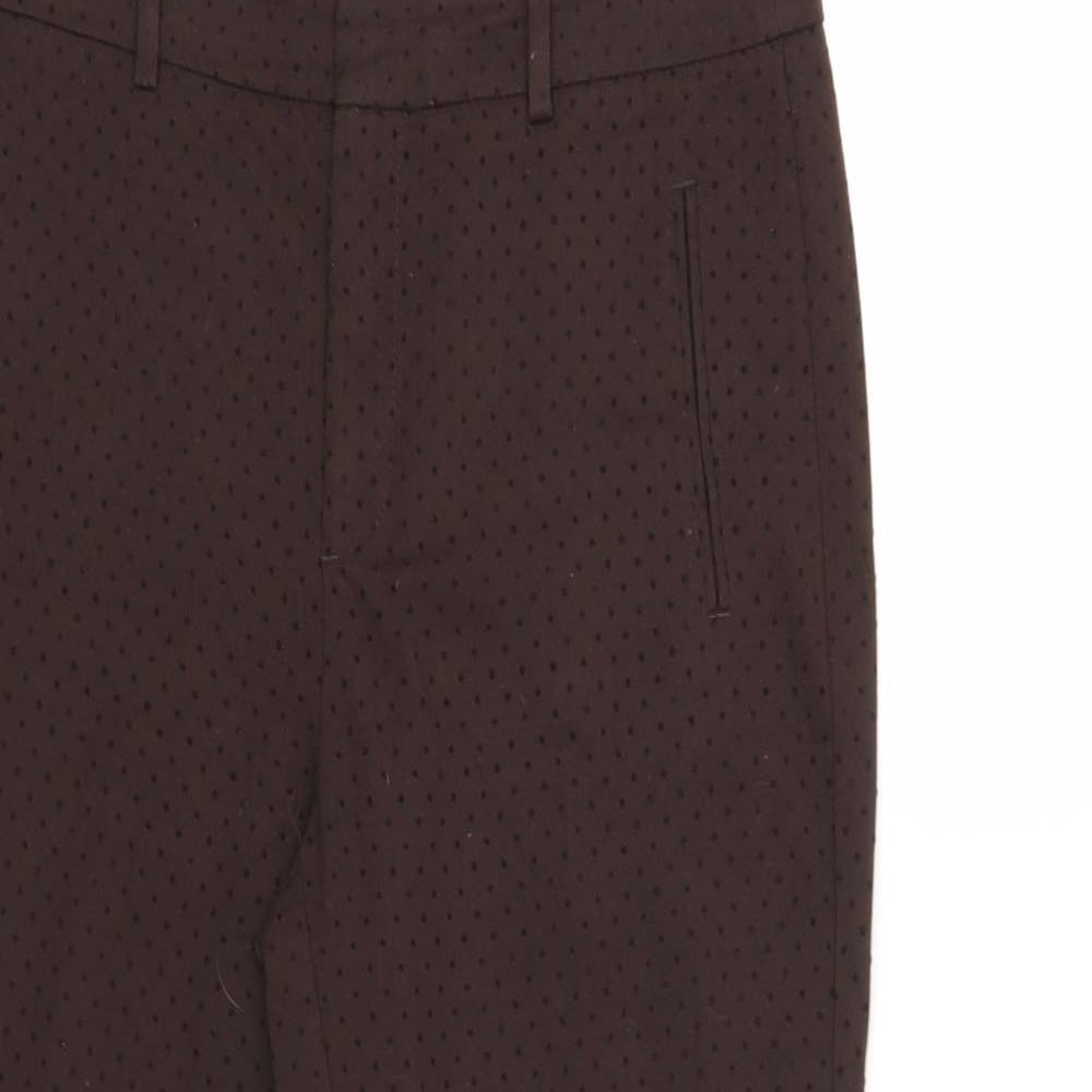 Womens UK Size 12 Zara Regular Fit  Brown Trousers