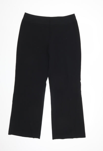 Womens UK Size 14 M&S Regular Fit Dress Pants Black Trousers