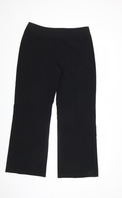 Womens UK Size 14 M&S Regular Fit Dress Pants Black Trousers