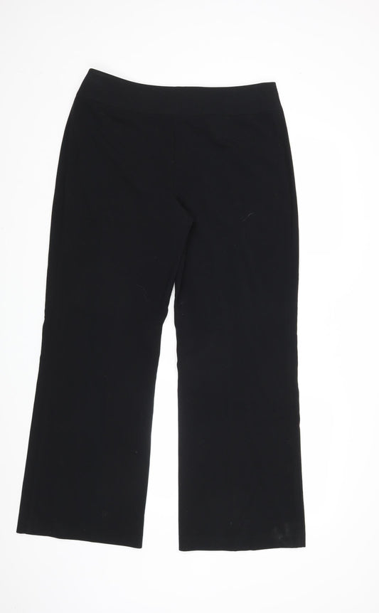 Womens UK Size 14 M&S Regular Fit Dress Pants Black Trousers