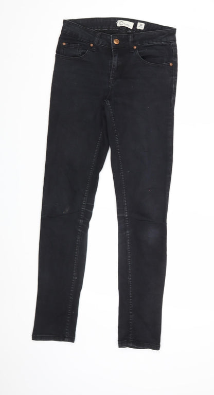 Womens UK Size 8 C Denim Regular Fit Skinny Black Jeans