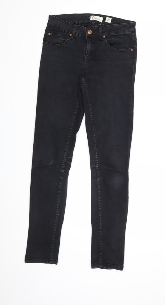 Womens UK Size 8 C Denim Regular Fit Skinny Black Jeans