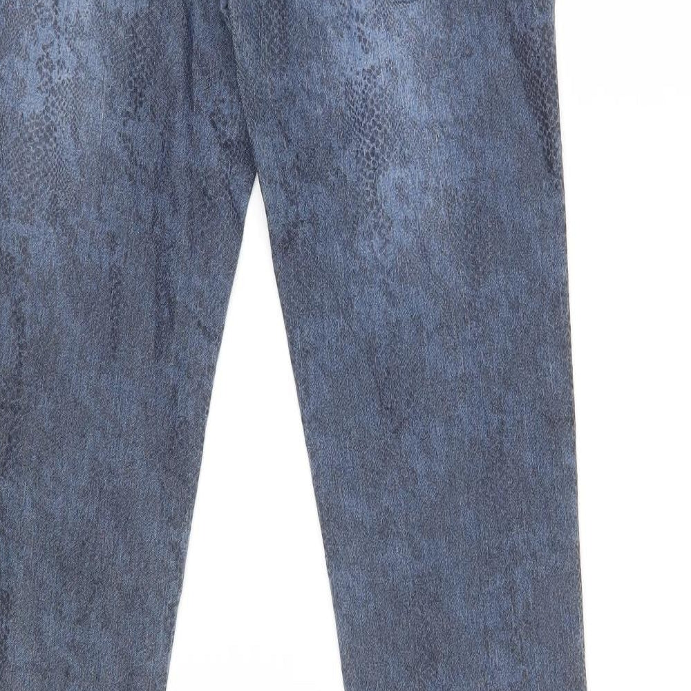 Oodji Womens Blue Animal Print  Skinny Jeans Size 8 L30 in