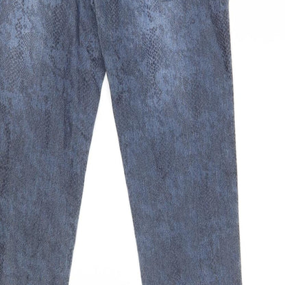 Oodji Womens Blue Animal Print  Skinny Jeans Size 8 L30 in