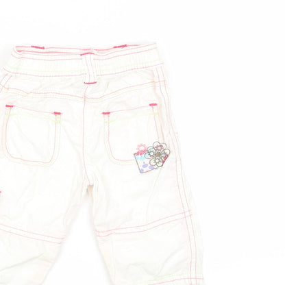 M&S Baby White   Cargo Trousers Size 3-6 Months