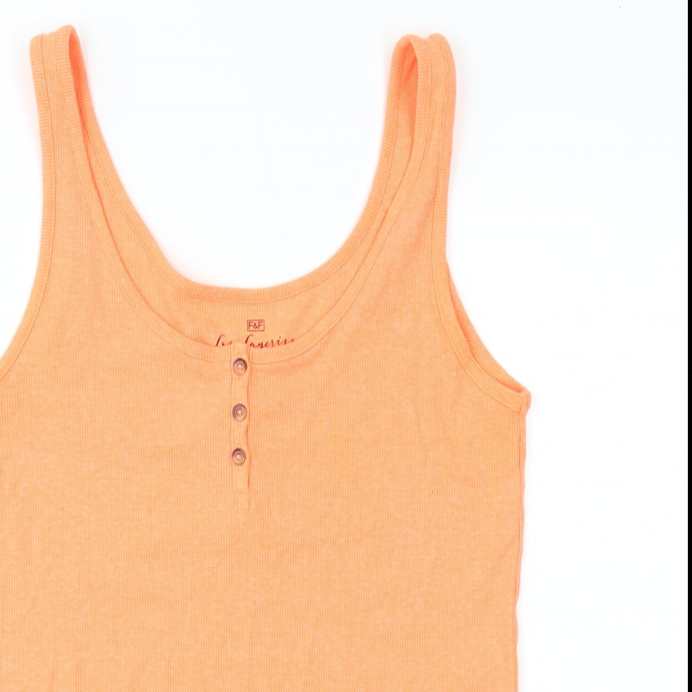 F&F Womens Orange   Basic Tank Size 12  - neon orange