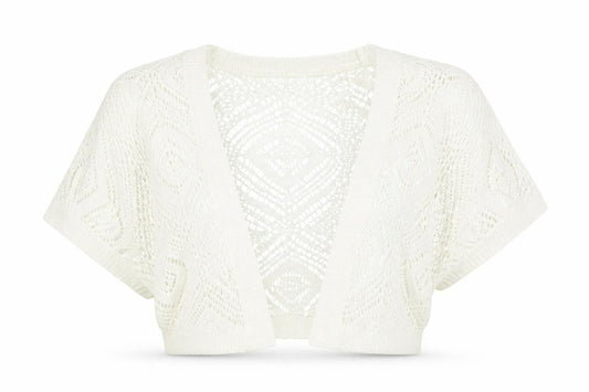 Front view of Atmosphere women’s ivory cardigan jumper, size S
