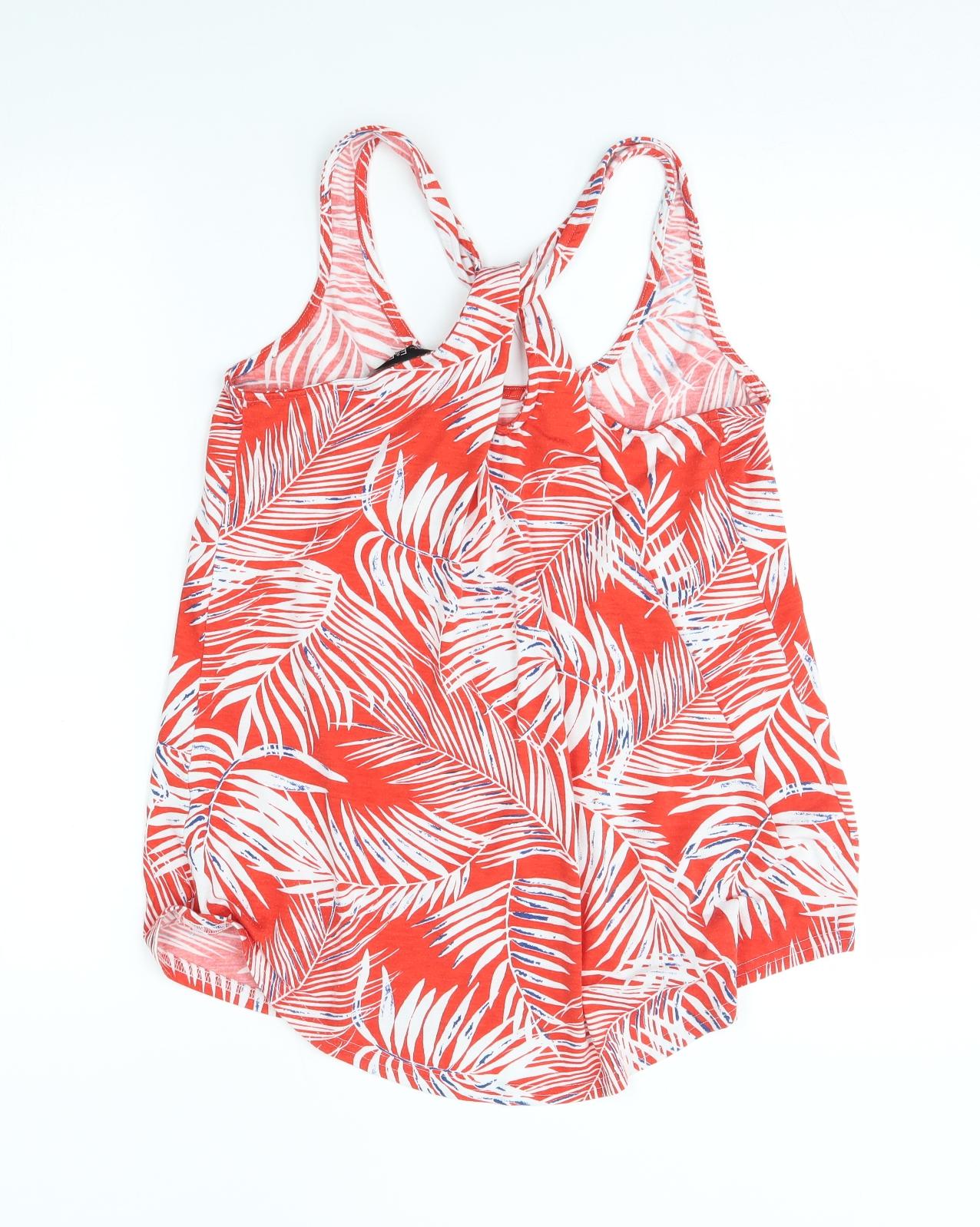 F&F Womens Red Floral  Basic Tank Size 12
