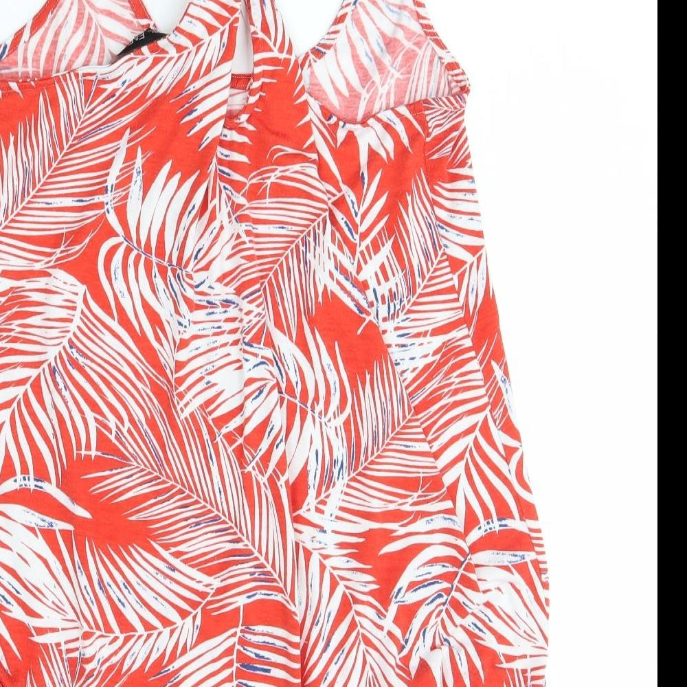 F&F Womens Red Floral  Basic Tank Size 12