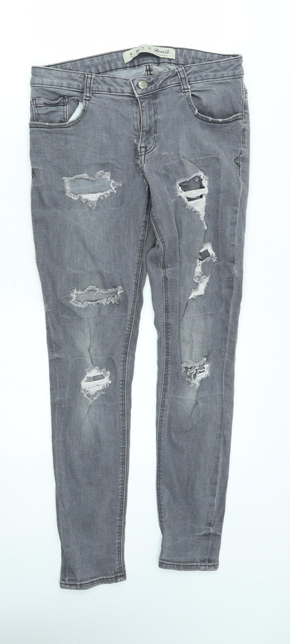 denim co Womens Grey   Straight Jeans Size 10 L28 in