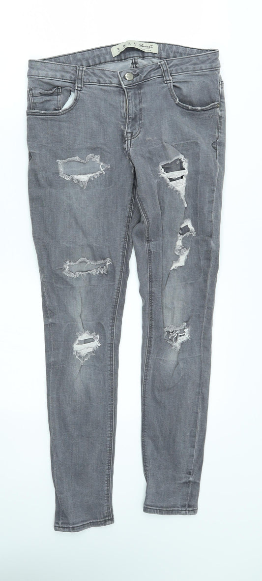 denim co Womens Grey   Straight Jeans Size 10 L28 in