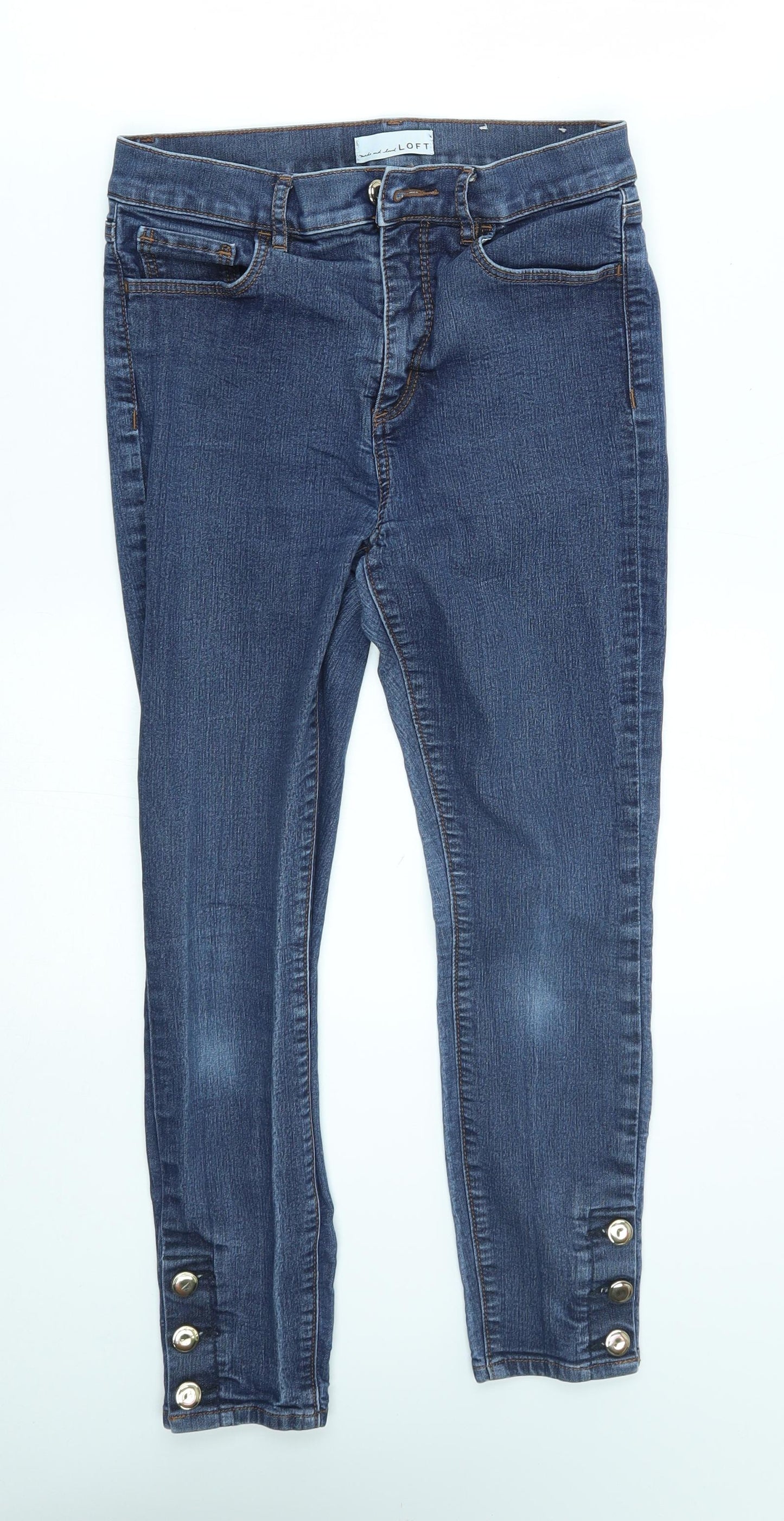 Womens UK Size 4 LOFT Regular Fit Skinny Blue Jeans
