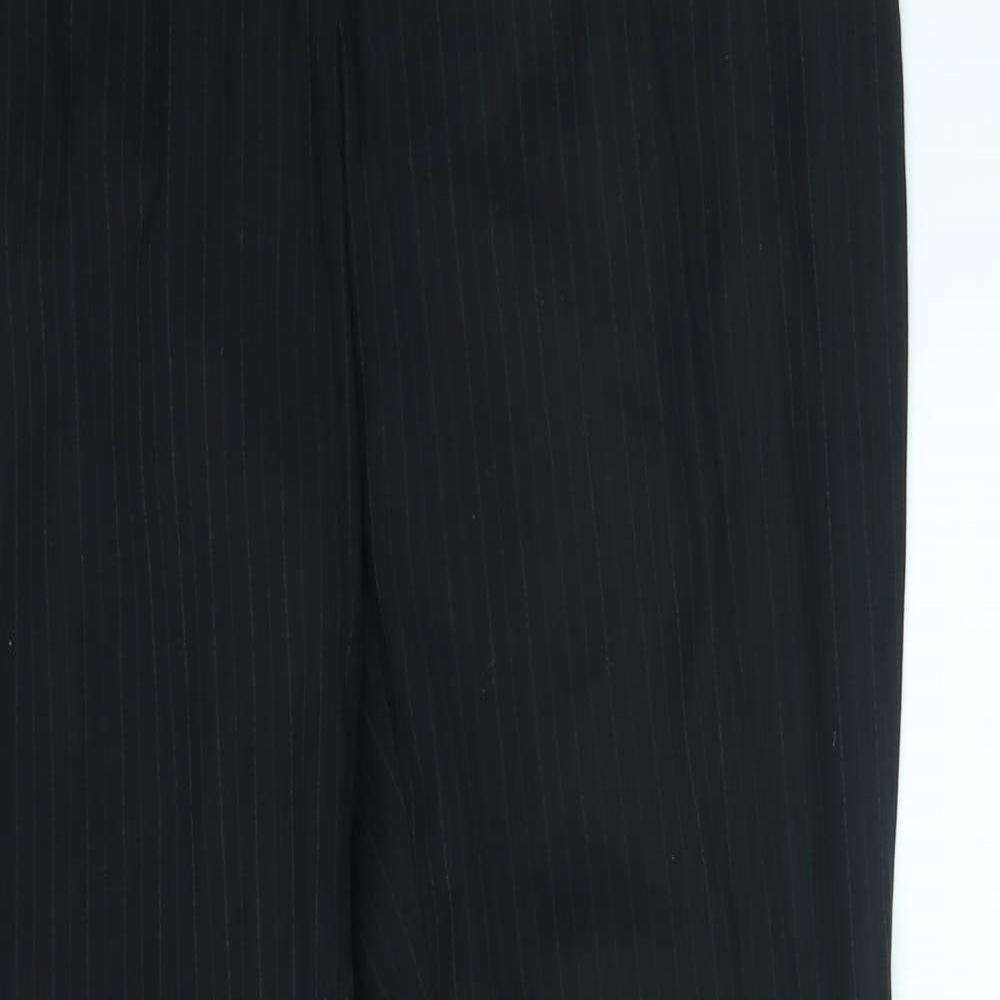 H&M Womens Black Striped   Suit Trousers Size 14 L31 in