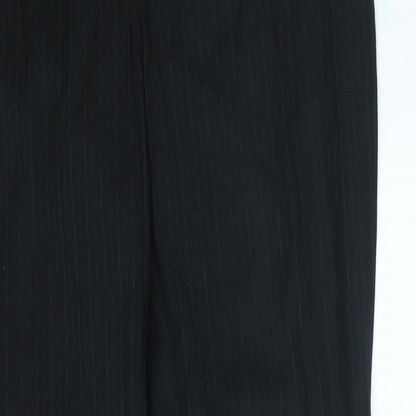 H&M Womens Black Striped   Suit Trousers Size 14 L31 in