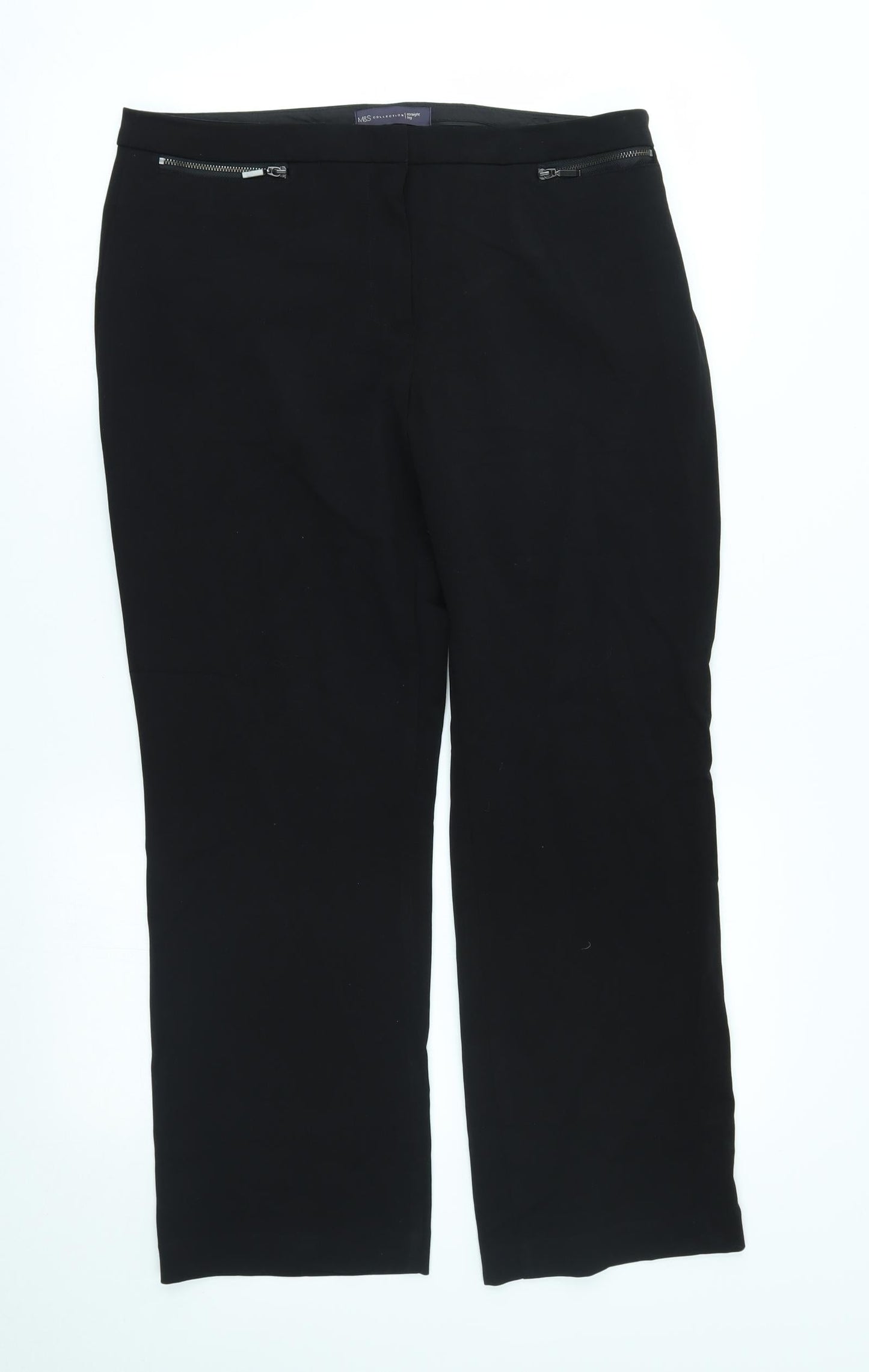 Womens UK Size 14 M&S Regular Fit  Black Trousers