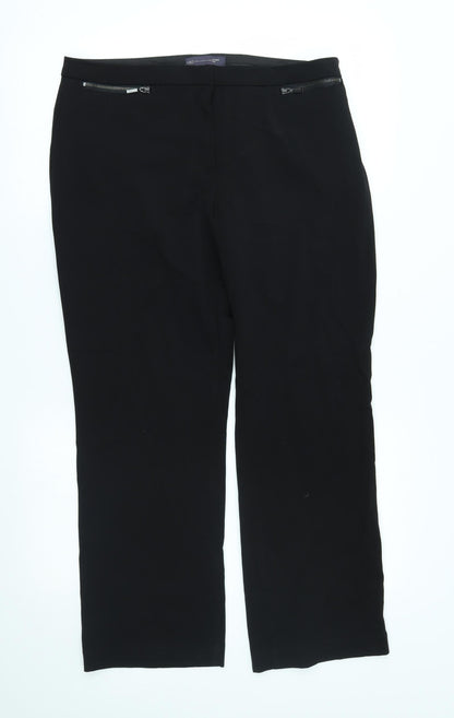 Womens UK Size 14 M&S Regular Fit  Black Trousers