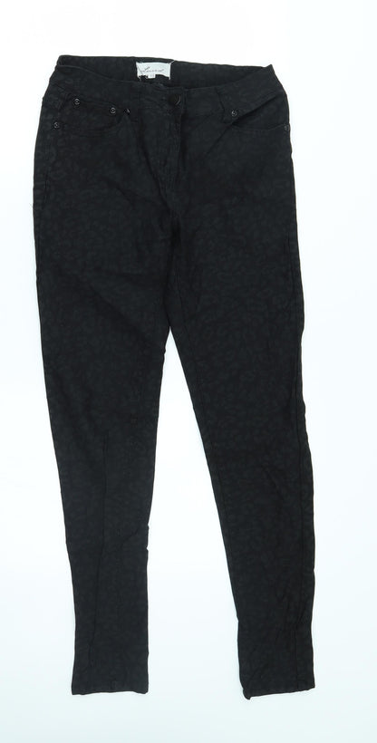 lucid Womens Black Animal Print  Skinny Jeans Size 12 L29 in