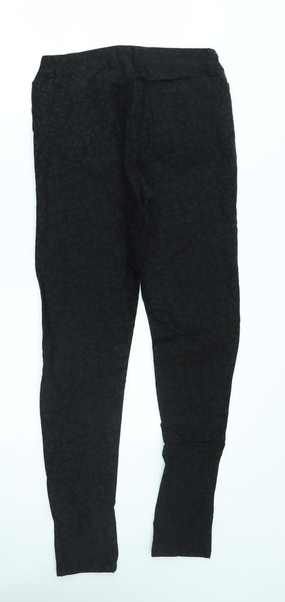lucid Womens Black Animal Print  Skinny Jeans Size 12 L29 in