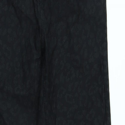lucid Womens Black Animal Print  Skinny Jeans Size 12 L29 in